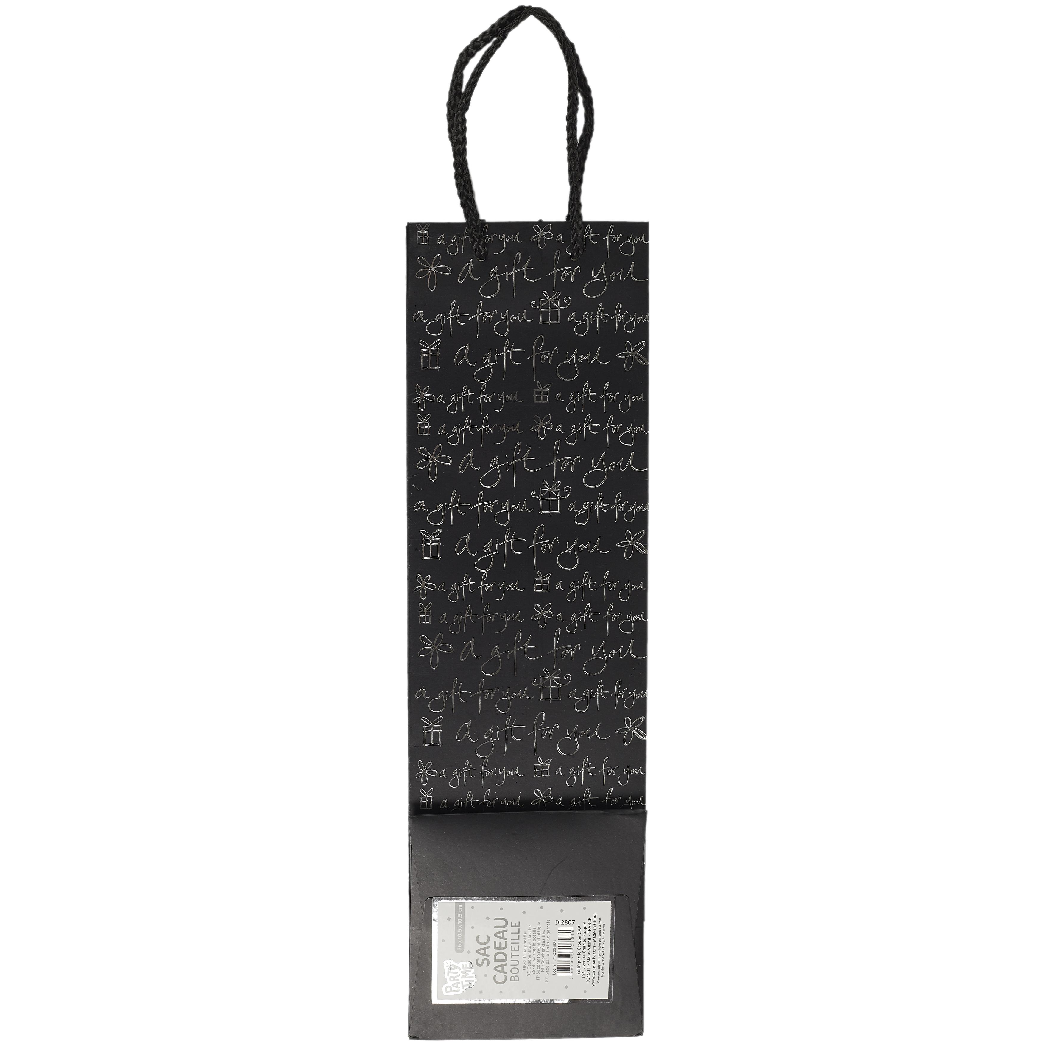 SAC CADEAU BOUTEILLE MOTIF ARGENT PAPIER
