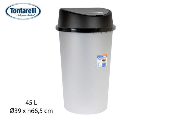 POUBELLE BINGO 45L NOIR ARGENT