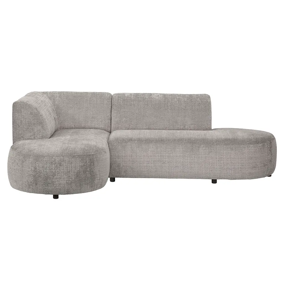 Hoekbank Luna links - stof Cremona - beige