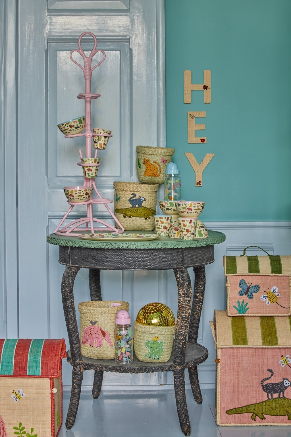 Rice Beker Middelgroot - Blauw - Sweet Jungle Print