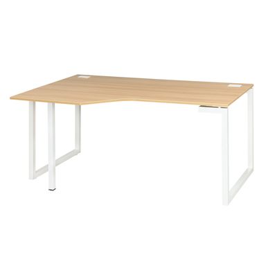 Bureau compact à gauche SUNDAY - 160 cm - Pieds cadre - Chêne