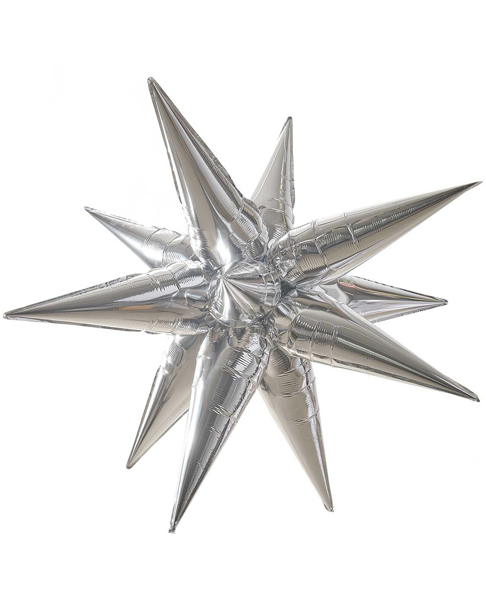 Folienballon 3D STERN GROSS in silber
