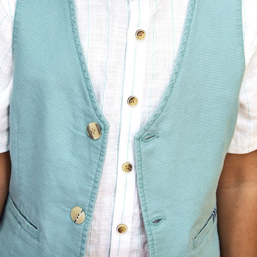 Gilet de cérémonie type serveur pour garçon - Kaki