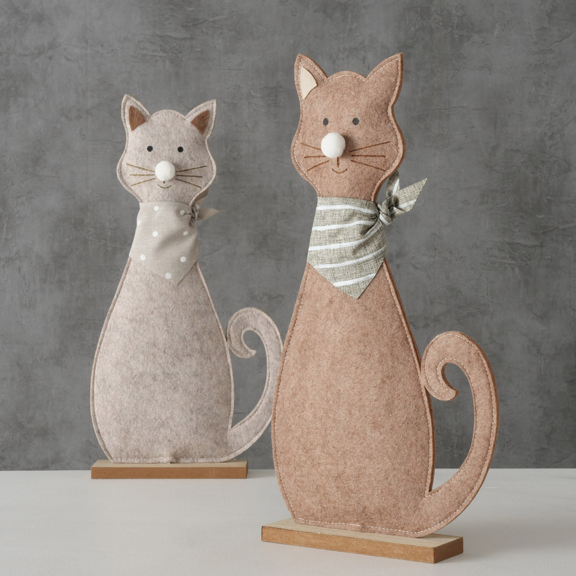 Katzen-Figur - braun oder beige - sortiert - Filz