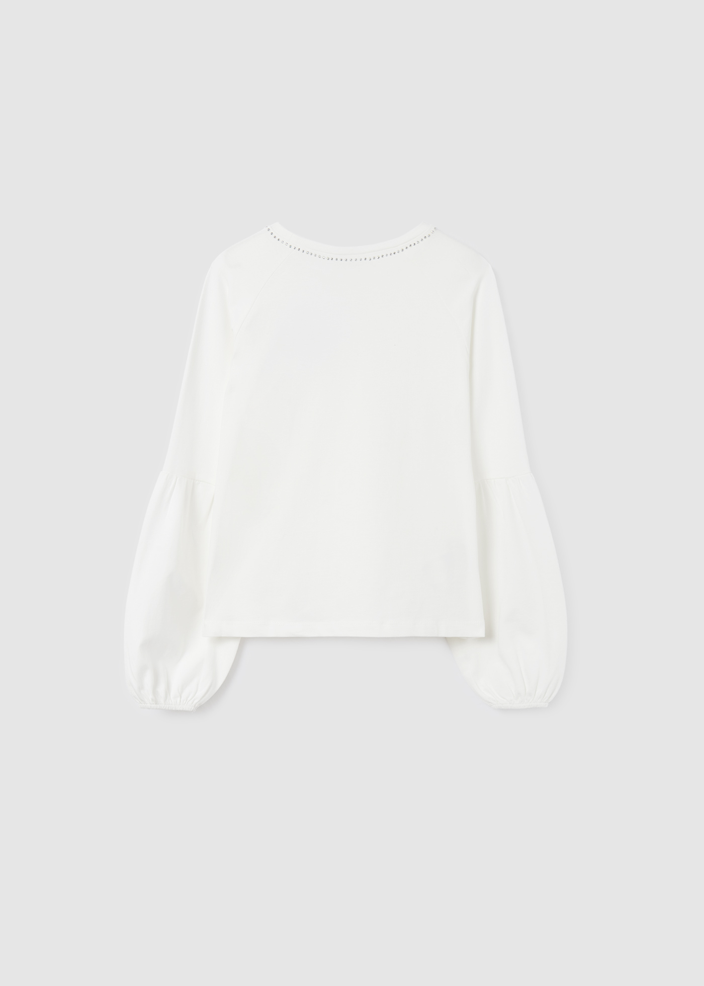 Camiseta de manga comprida para meninas, feita de algodão sustentável.