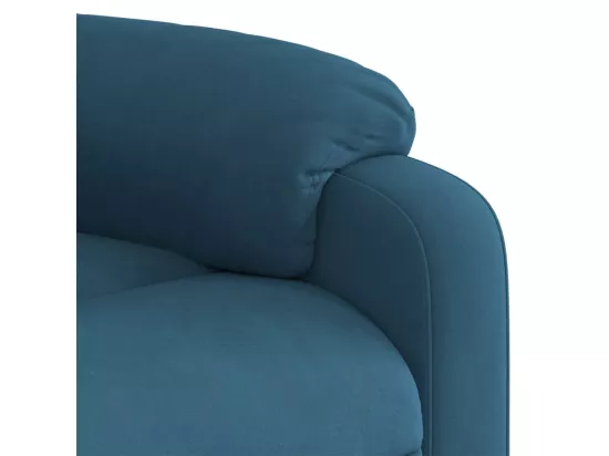 Fauteuil inclinable massant bleu velours