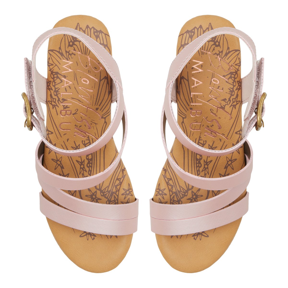 BLOWFISH-Liv-jg-Sandales à lanières - Talon compensé - Rose