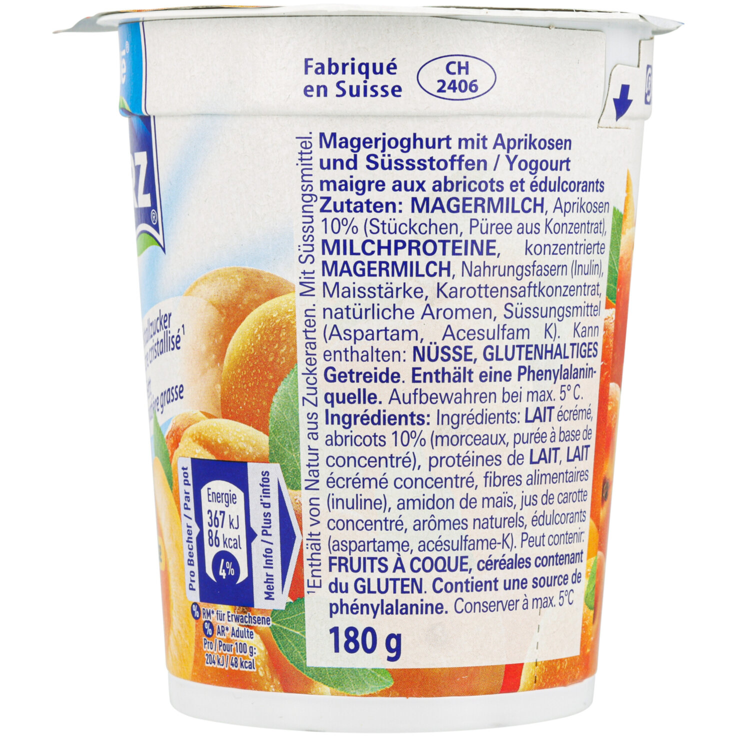 Hirz Joghurt 0% Aprikose 2x180g