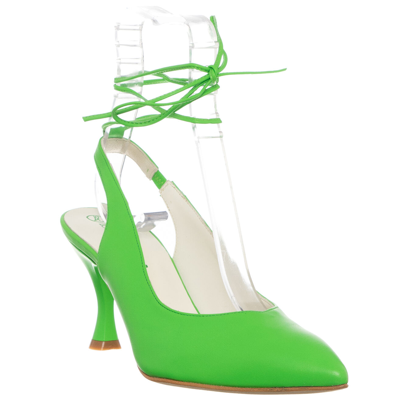 Loretta Pettinari Slingbacks en Cuir Mia vertes - Talon 7.5 cm