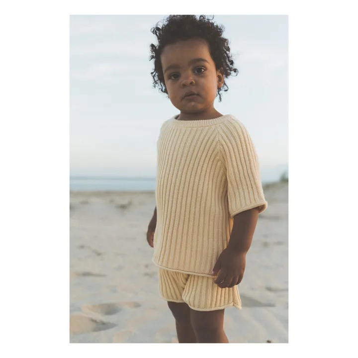 Illoura the Label T-Shirt Coton Bio Maille Côtelé | Jaune