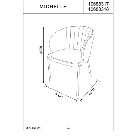 Michelle spisebordsstol - karry velour
