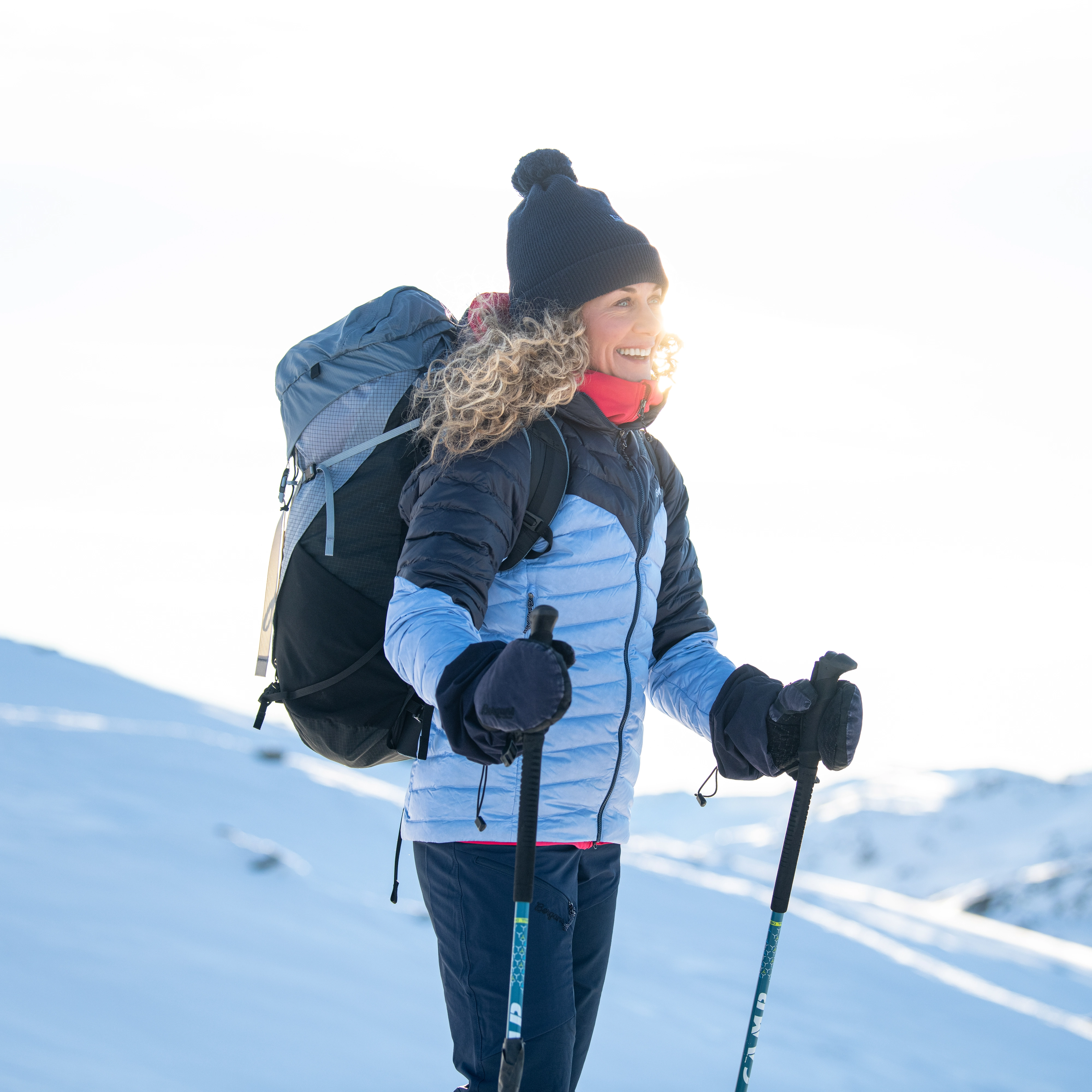 Tind Light Down Jacket Hood Women Blueberry Milk / Navy Blue