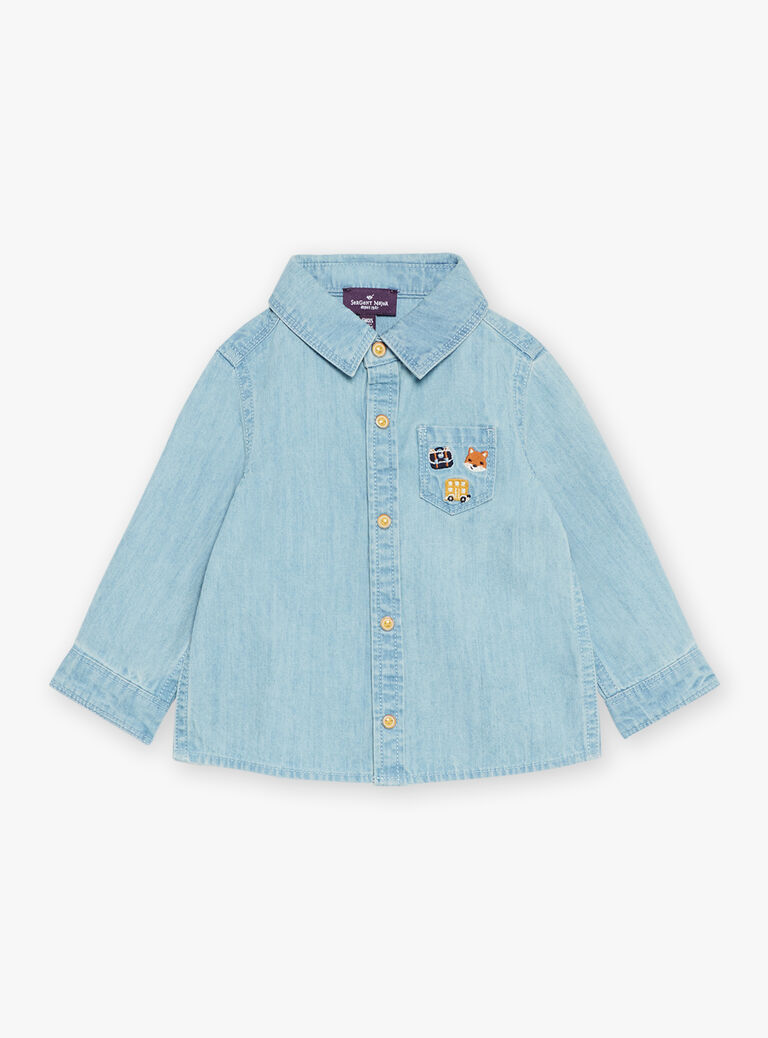 Chemise bleue en jean