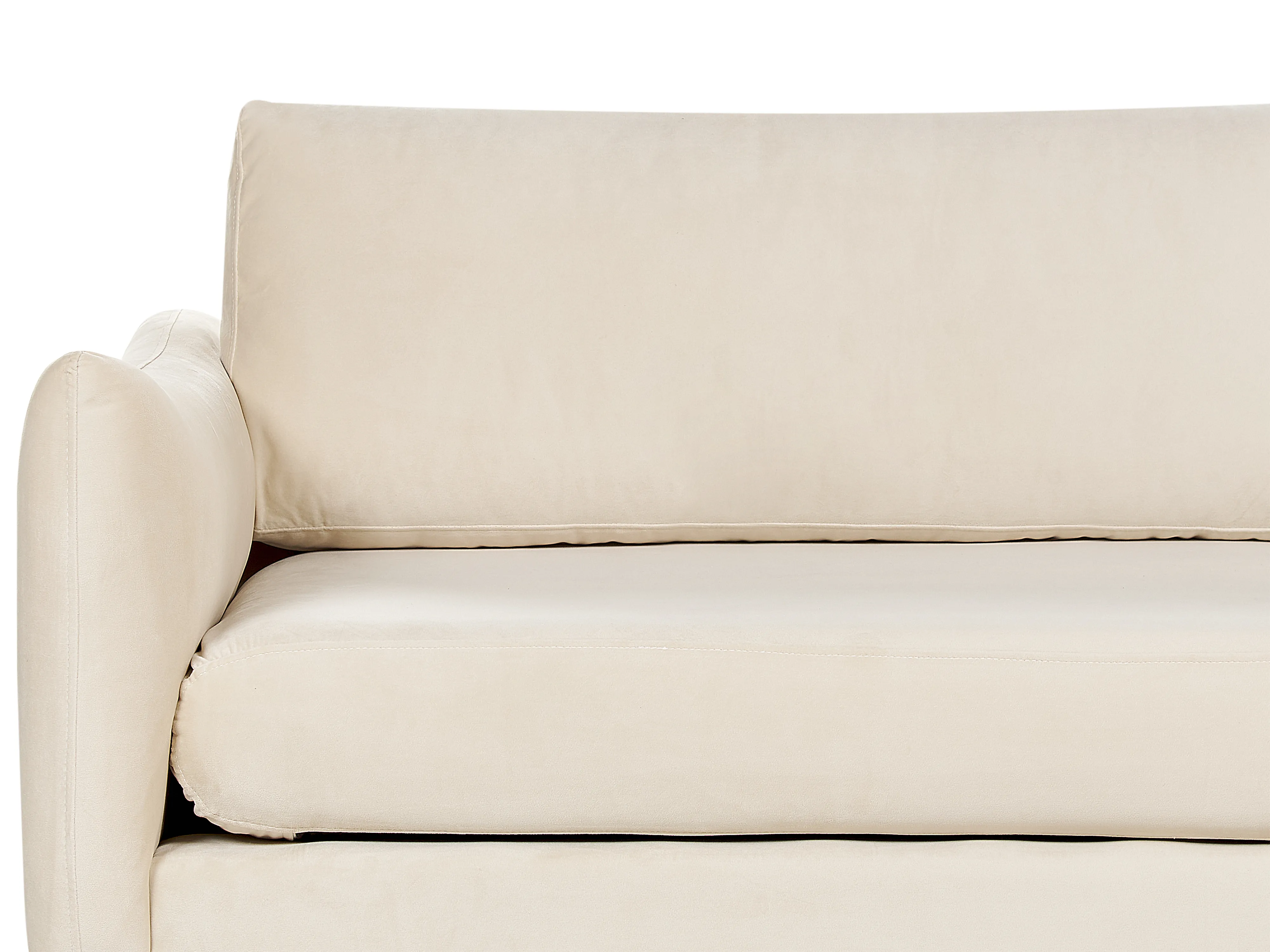Bankenset 5-zits VINTERBRO Fluweel Lichtbeige met ottomaan
