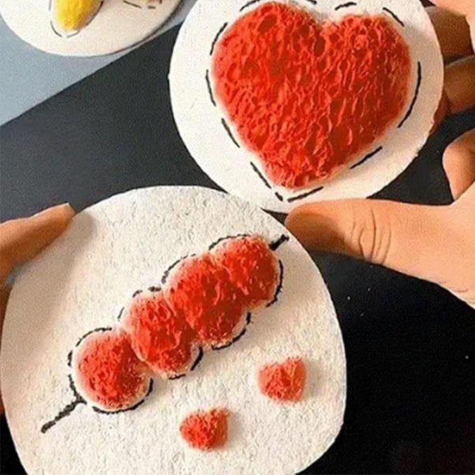 (10er Set) Ø65mm 3D Schaumstoff Papier DIY Kinder Bastel Textur Papier Magisches Mal Papier - Weiss