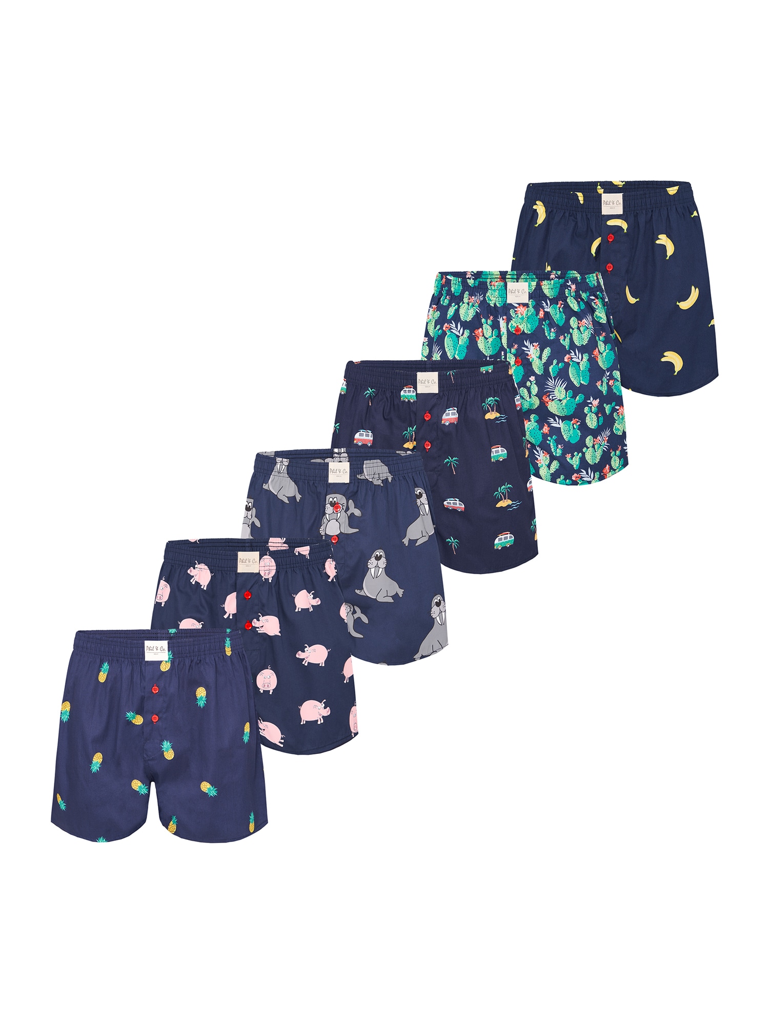 Phil & Co. Berlin Herren Boxer Prints 6er Pack