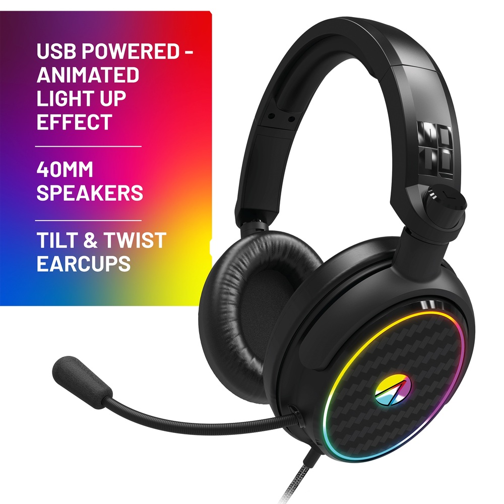 Stealth 4-in-1 Gaming-Bundle mit Beleuchtung – Tastatur, Maus, Mauspad, C6-100 LED-Gaming-Headset