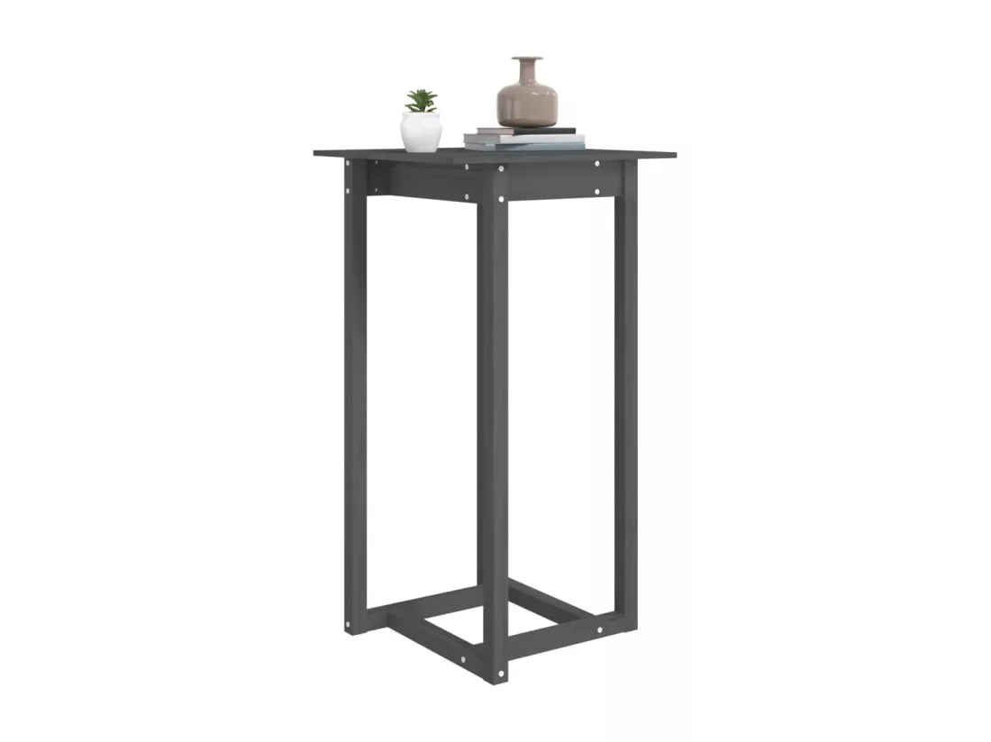 Table de bar Gris 60x60x110 cm Bois massif de pin