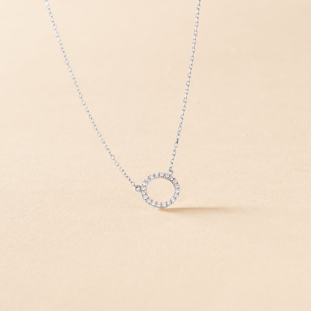 Collier Lim Or Blanc Oxyde De Zirconium