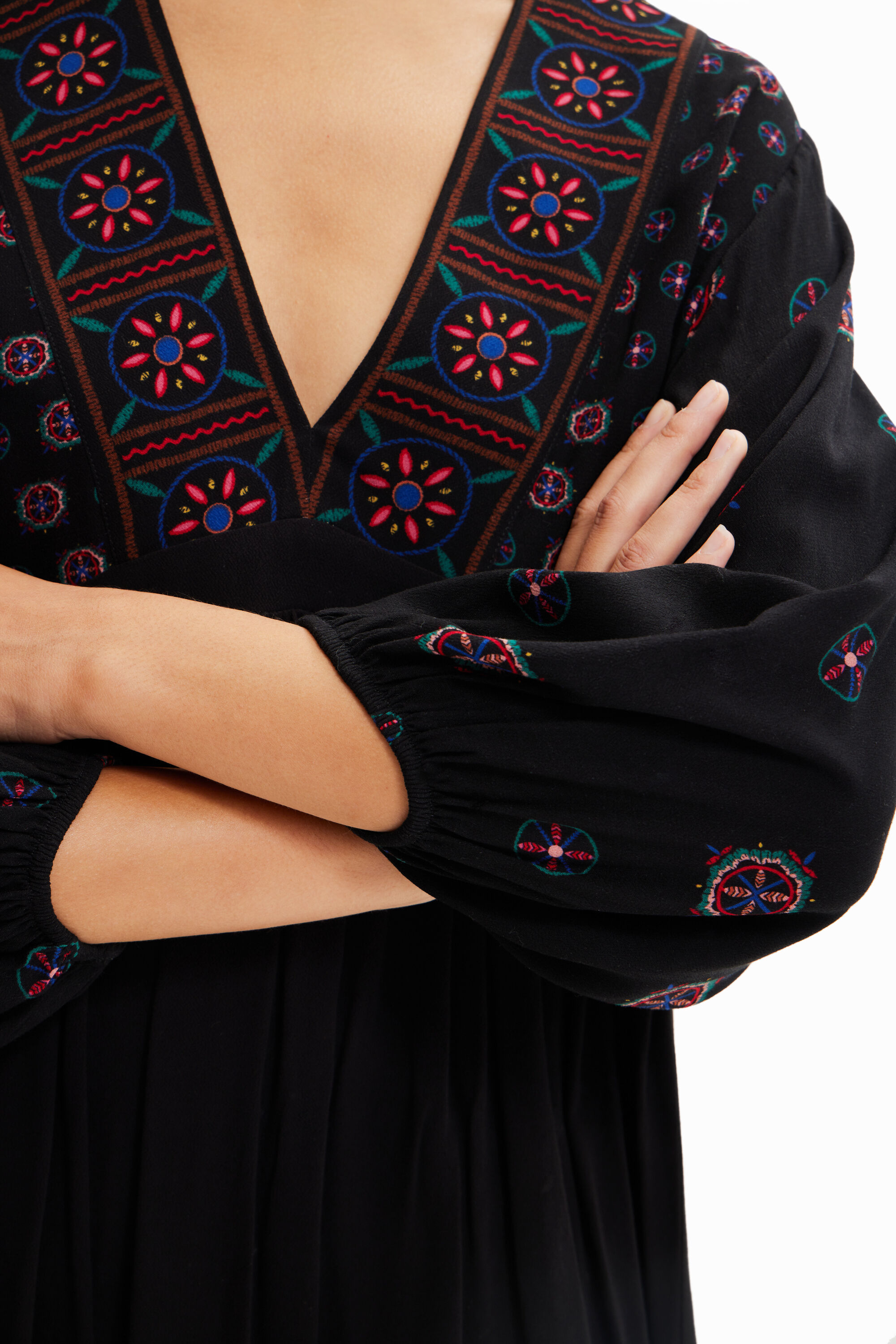 Robe courte imprimé ethnique