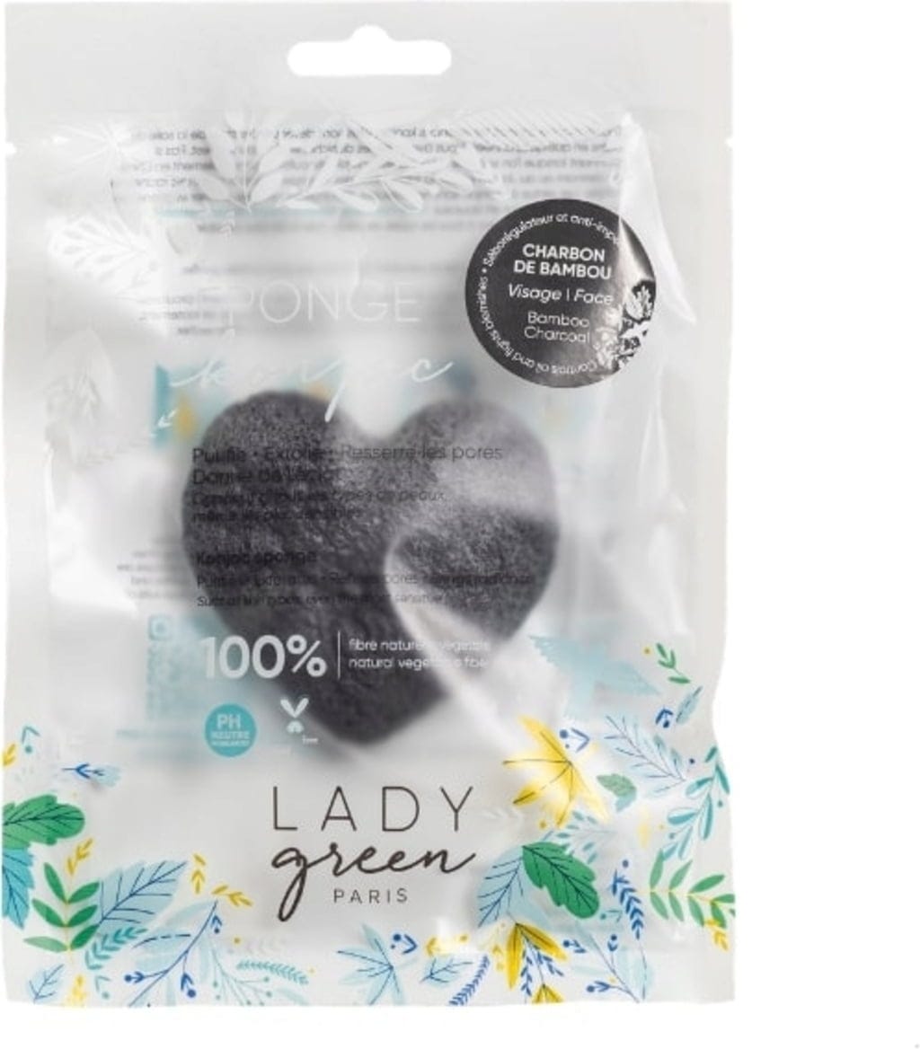 Lady Green  Konjac Face Sponge Charcoal