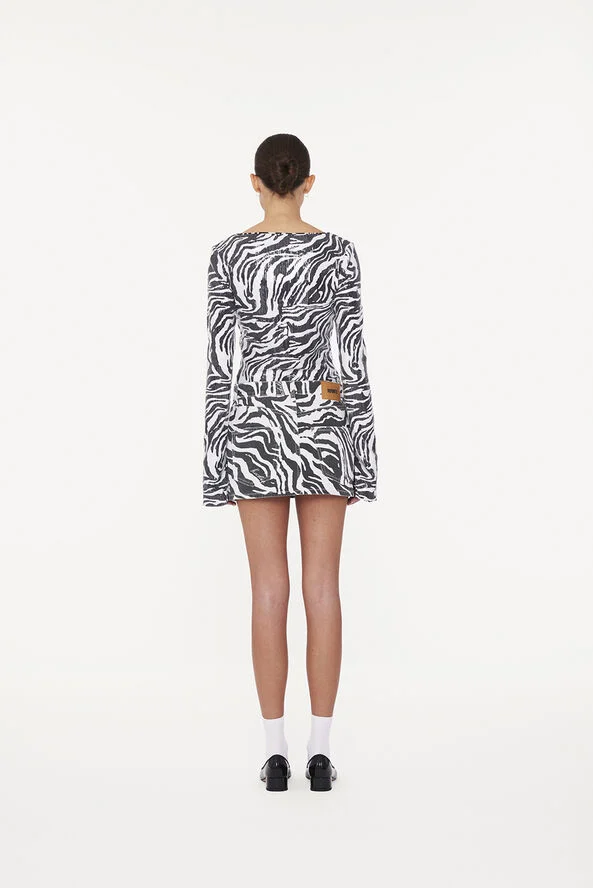 ROTATE Birger Christensen SEQUINS V-NECK TOP Bright white