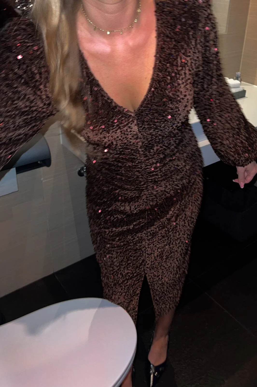 Noella Teagan Lg Dress 1021 chocolate brown