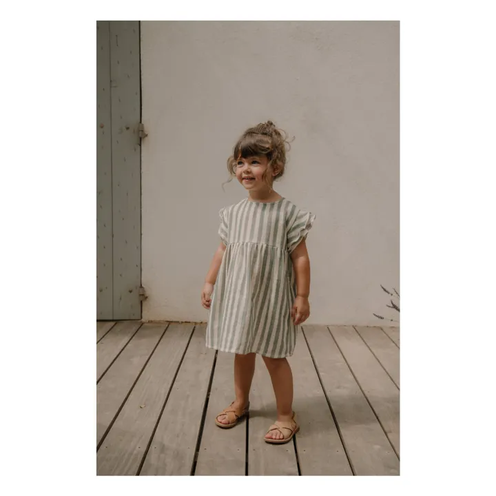 Studio Bohème Robe Cousine Rayée | Vert
