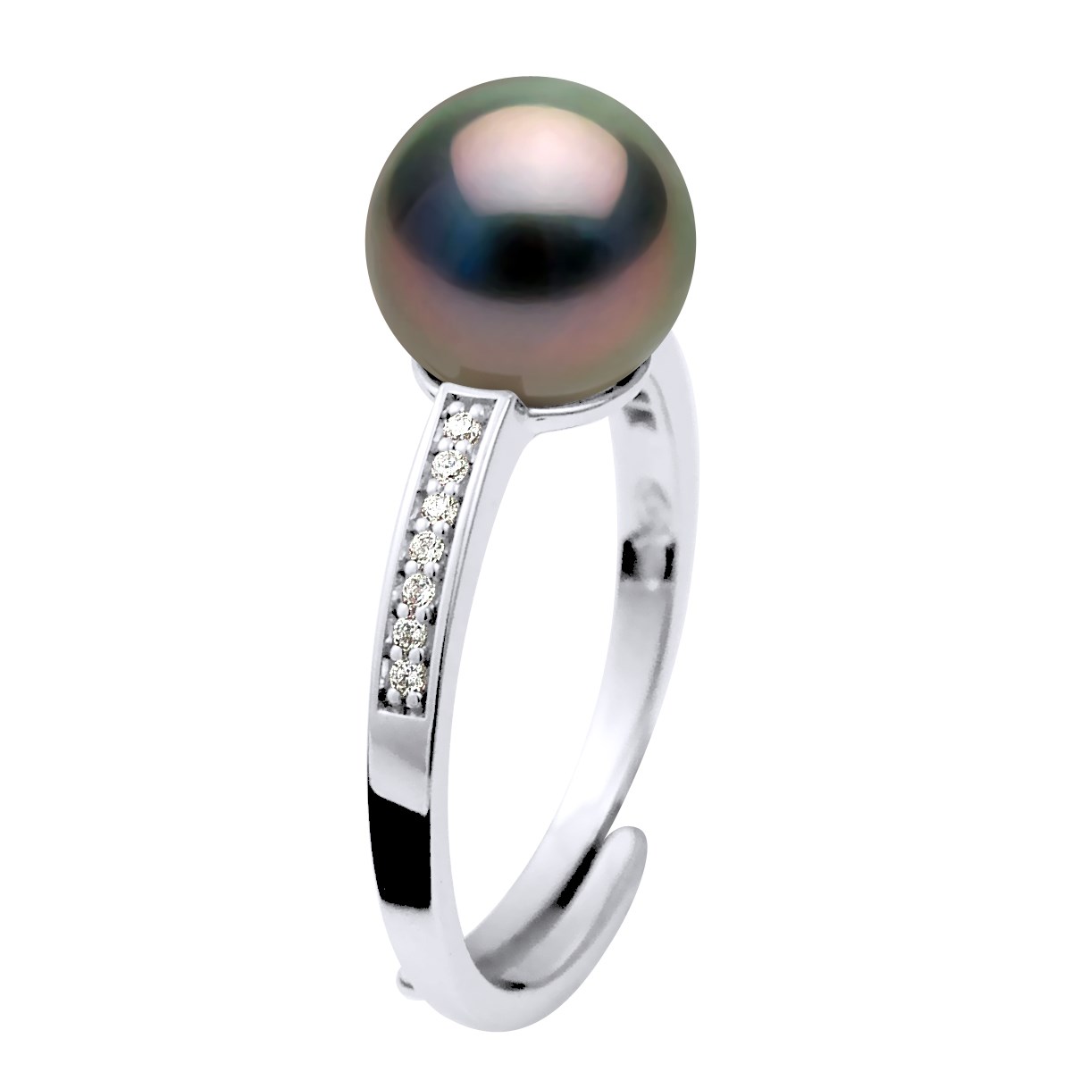 Bague Perle de TAHITI Ronde 8-9 mm Joaillerie Argent 925