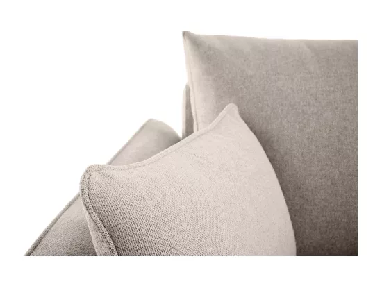 Canapé scandinave 3 places en tissu beige et bois clair CREEP