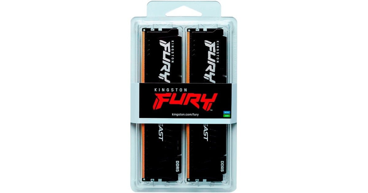 Kingston FURY32 GB DDR5-6000 (2x 16 GB) Kit werkgeheugen  (Zwart, KF560C30BBEK2-32, Beast, XMP, EXPO)