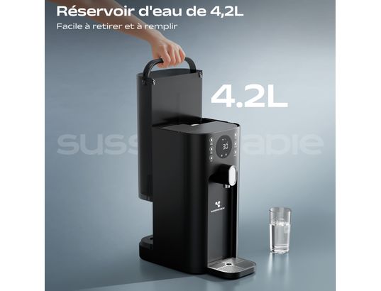 SUSGREENABLE - Distributeur d'eau Osmoseur inverse sans installation uv tds noir sgiwdr03-b