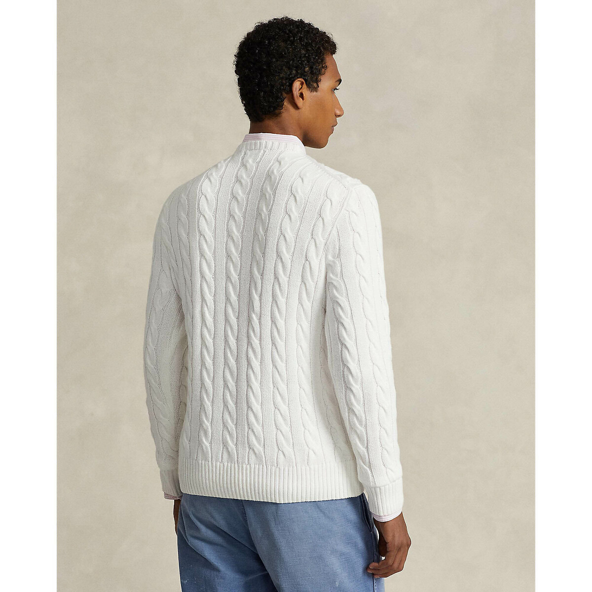 POLO RALPH LAUREN<br>Suéter de algodão trançado