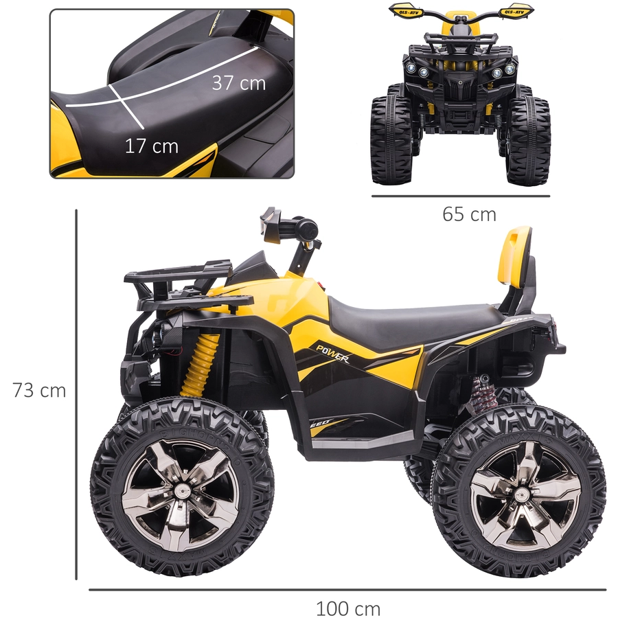 HOMCOM Elekto-Quad mit MP3-Musikplayer gelb