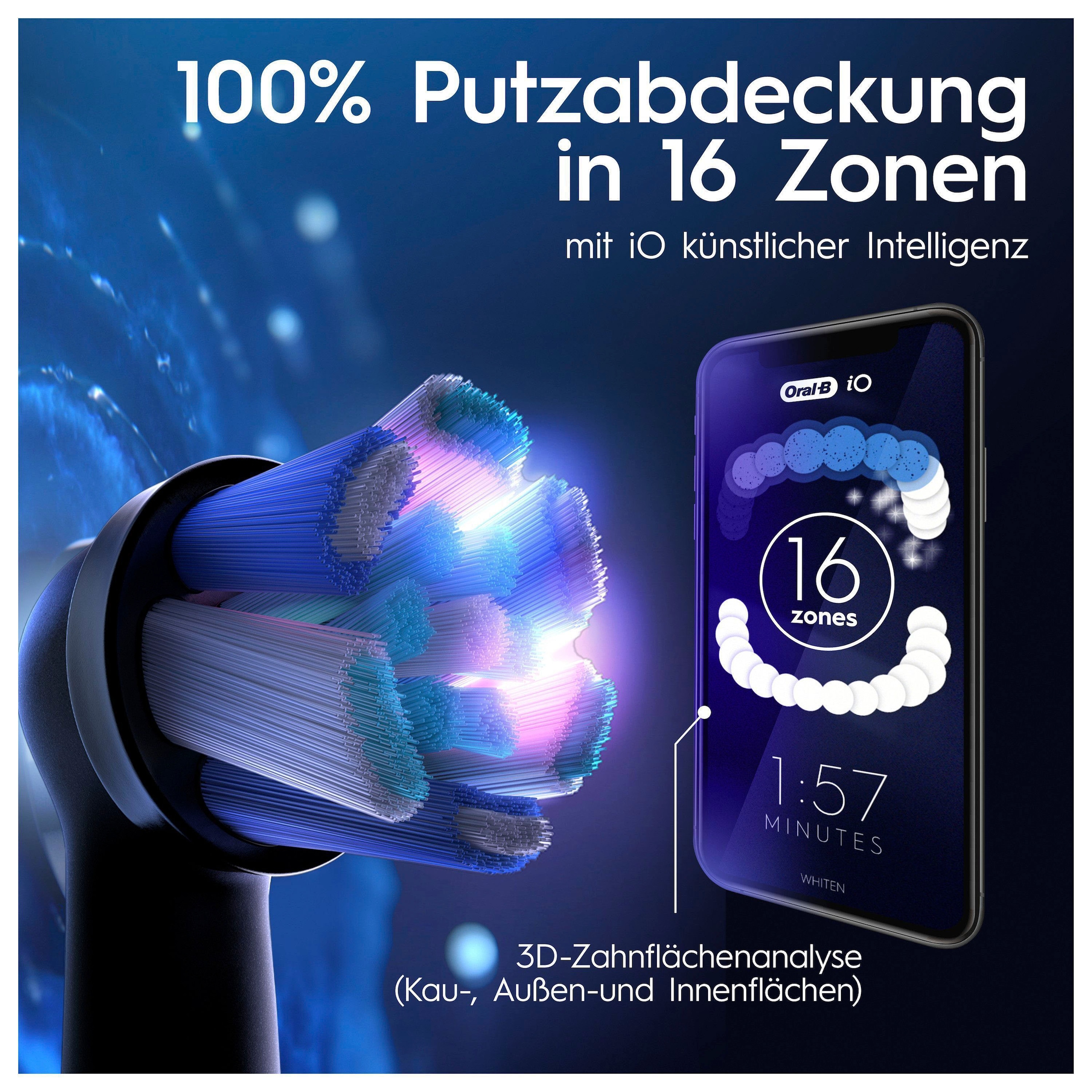 Oral-B Elektrische Zahnbürste »iO 10« 5 Stk. Aufsteckbürsten Magnet-Technologie, iOsense, 7 Putzmodi, Farbdisplay & Lade-Reiseetui