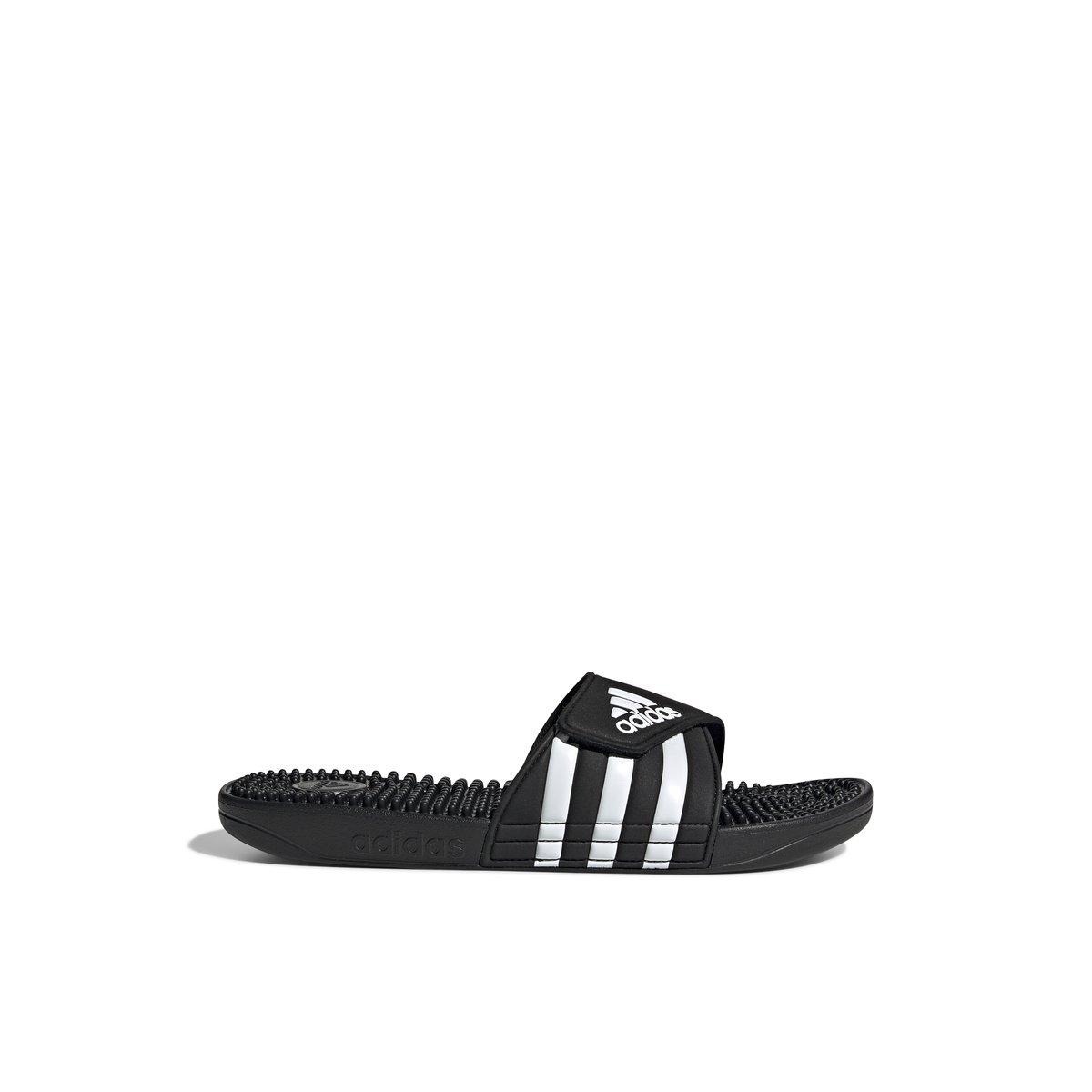 ADIDAS-Adissage-tb.-Sandales athlétiques à glissière - Talon plat - Noir/Blanc