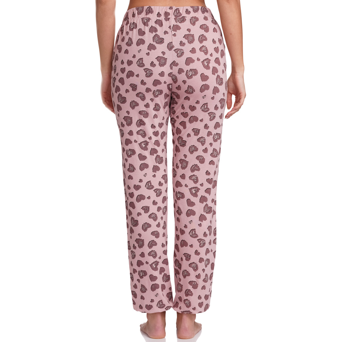 Gina Benotti Damen Schlafhose im Animal-Look altrosa