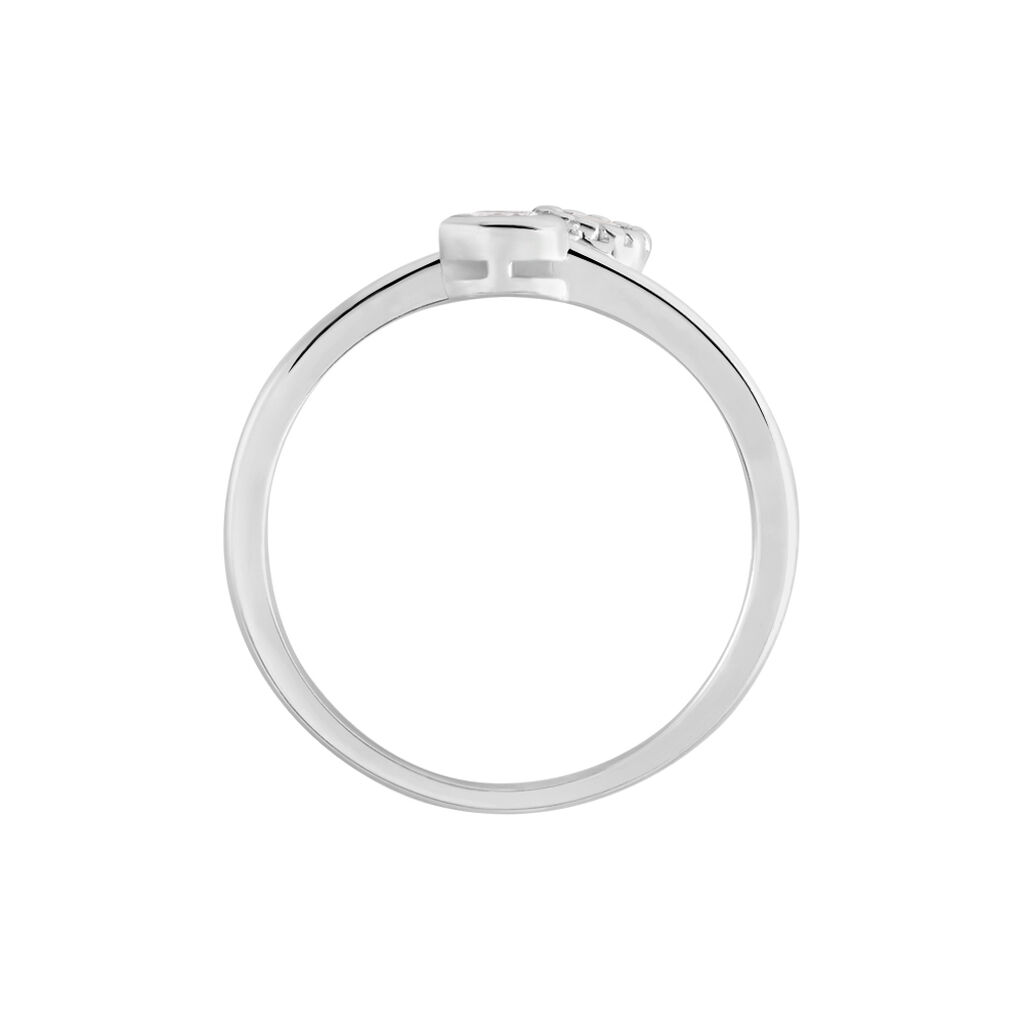 Bague Ajustable Mechte 1 Argent Blanc Oxyde De Zirconium