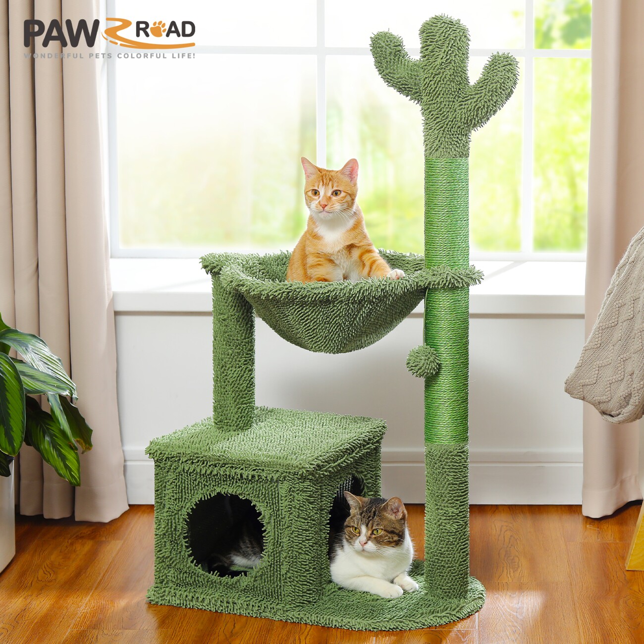 Pawz Road Kaktus-Kratzbaum 4-in-1 Design, 102 cm