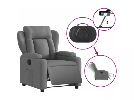 Fauteuil inclinable électrique Gris foncé Tissu