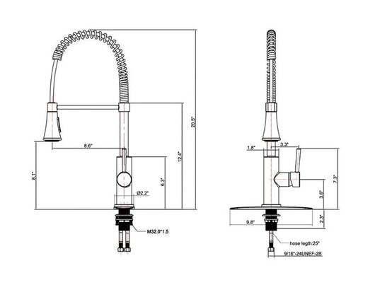 HUDOR - Mitigeur sans douchette Robinet de cuisine 046 en laiton finition orb collection chr...