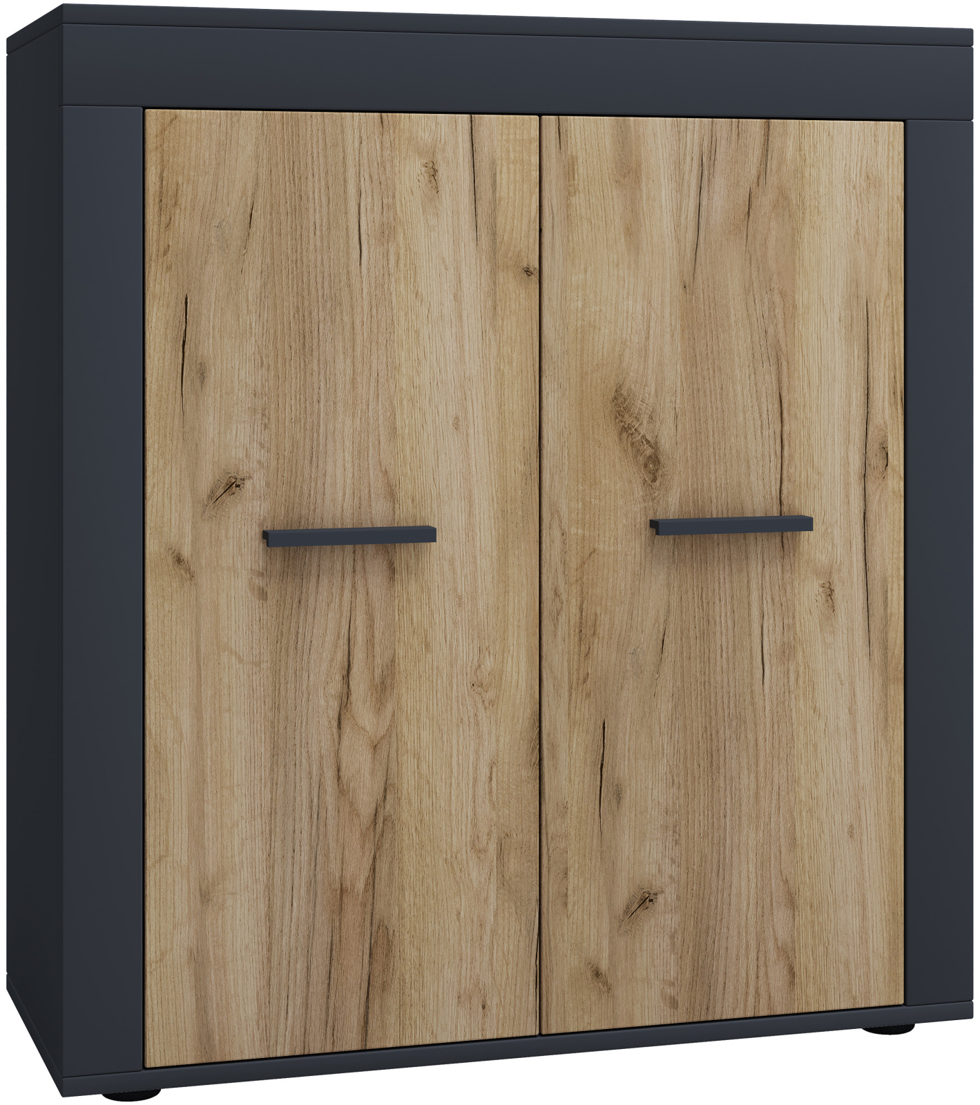 Kommode USILO - Honig Eiche - anthrazit - 80 cm breit