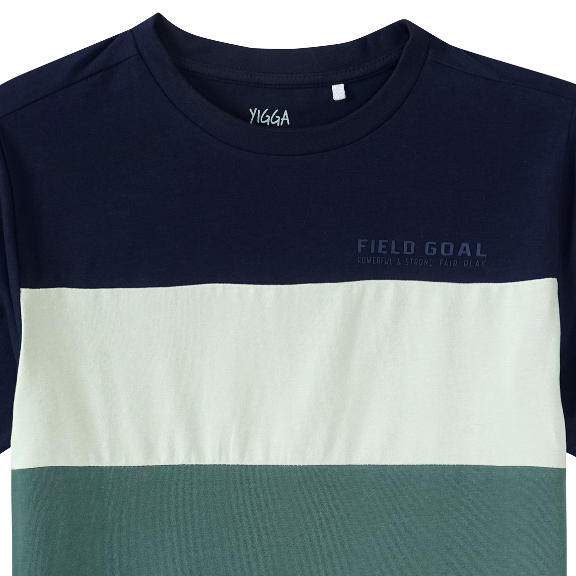 Yigga Jungen T-Shirt mit Farbteilern dunkelgrün / dunkelblau