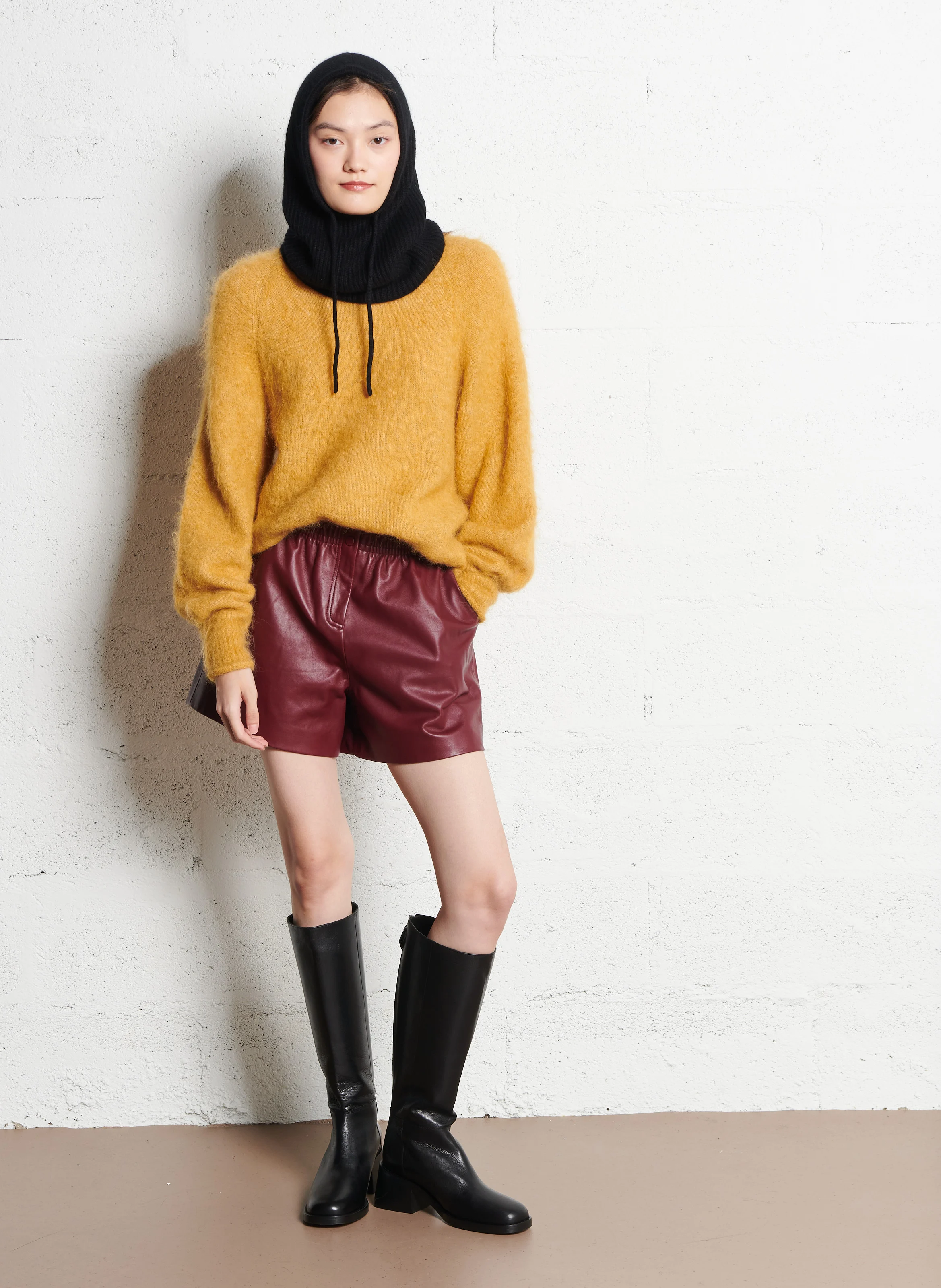 CELISA - Bottes mi haute en cuir| Noir