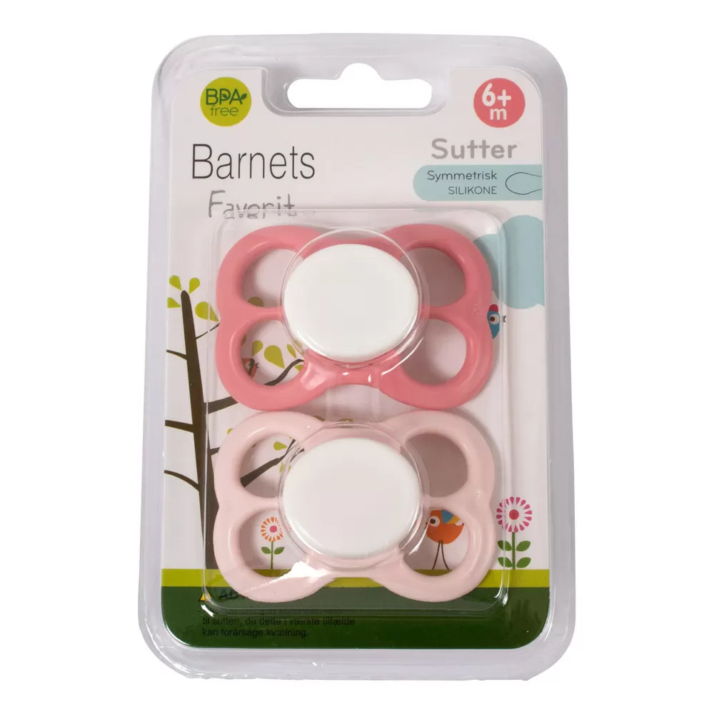 Barnets Favorit luftsutter silikone 6  mdr. - Rosa/Lyserød - 2 stk.
