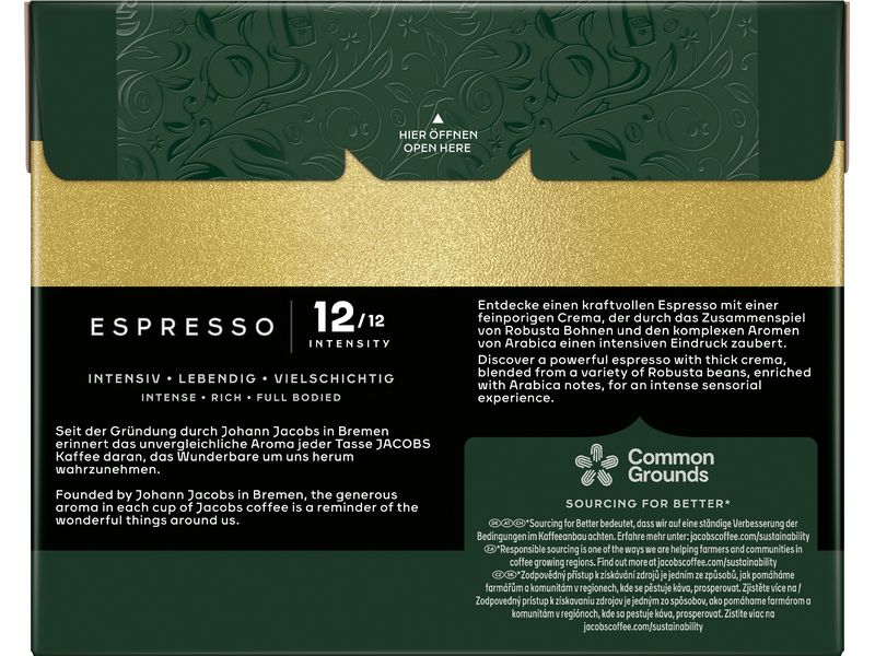 Jacobs Kaffeekapseln Espresso 12 Ristretto 40 Stück Aluminium Kaffeekapseln für Nespresso Maschinen