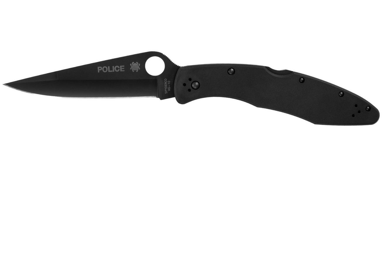 Spyderco Police 4 Black C07BKP Black VG10, Black Stainless Steel, zakmes
