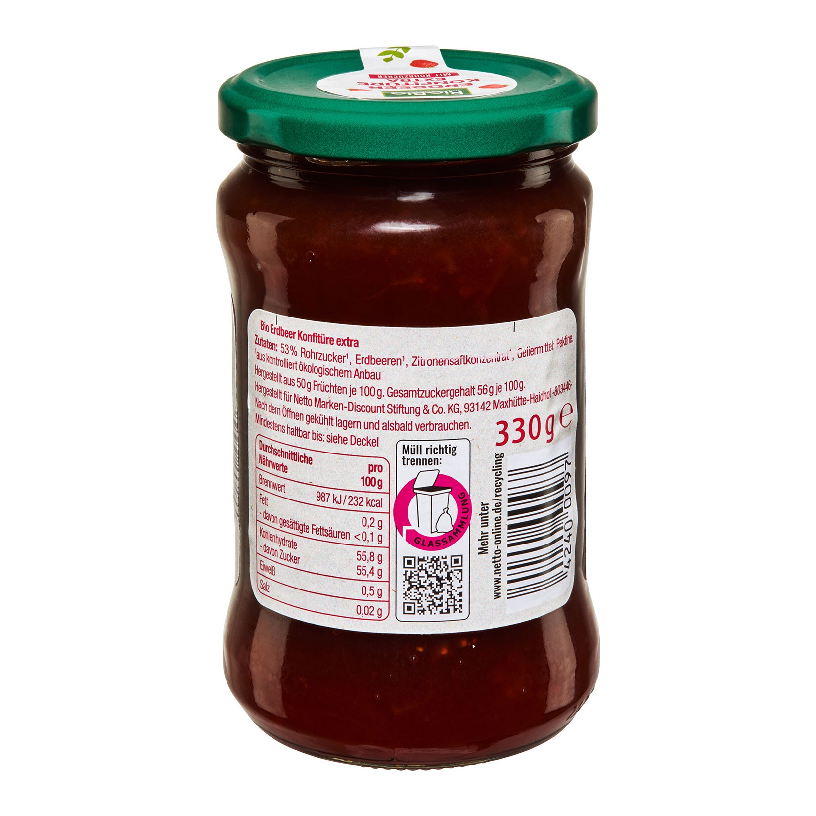 BioBio Konfitüre mit Rohrzucker 330 g, verschiedene Sorten, 12er Pack