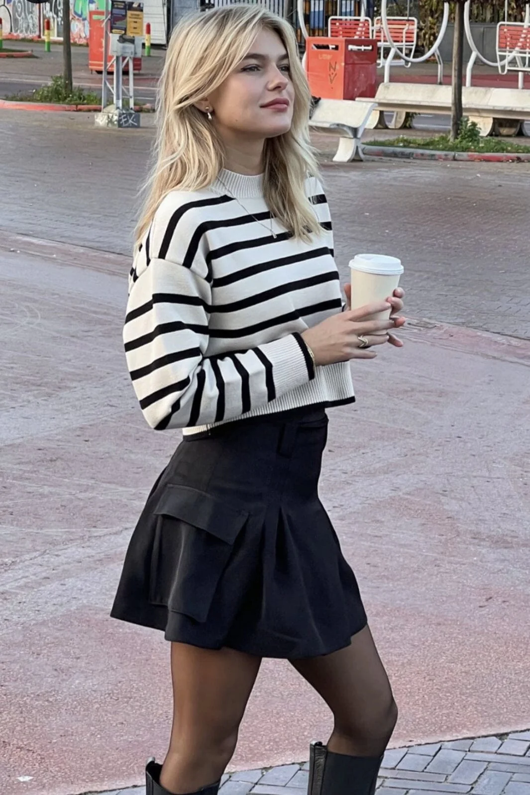 Neo Noir Rebekka Stripe Knit blouse