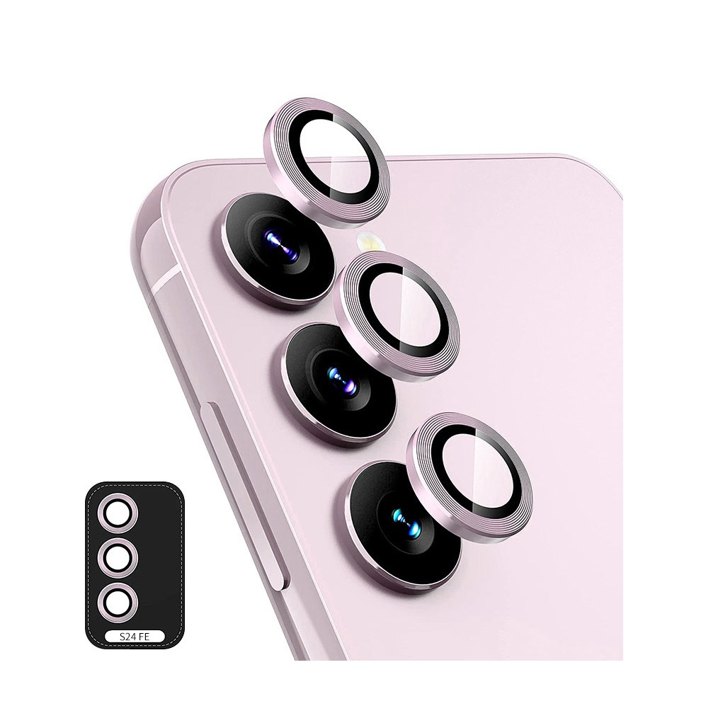 Samsung Galaxy S24 FE Kameraschutz Objektiv Ring Protector Abdeckung - Rosa